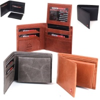 Alpine Swiss Mens Leather Bifold Wallet with Flip up ID Window W Removable Card Case