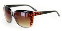 High BrowAnimal Print Translucent Frame Sunglasses in 4 Gorgeous Colors (Black & Orange w/Amber Lens)