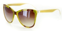 Madras Trendy Translucent Frame Sunglasses in Five Gorgeous Colors, 100%UV(Earth w/Amber Lens)