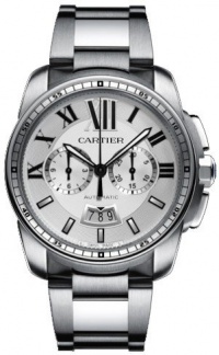 Cartier Calibre de Cartier Silver Dial Chronograph Automatic Mens Watch W7100045