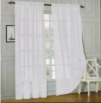 Elegant Comfort® 2 Piece Solid White Sheer Window Curtains/drape/panels/treatment 60 x 84