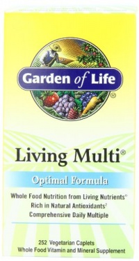 Garden of Life Living Multi Optimal Formula, Caplets, 252-Count Bottle