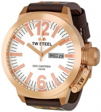 TW Steel Men's CE1018 CEO Canteen Brown Leather White Dial Watch