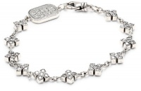 Queen Baby Cross Small MB Cross Chain Bracelet with Cubic Zirconia Stones