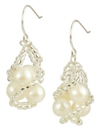 White Freshwater Cultured Pearl Antoinette Earrings with Sterling Silver