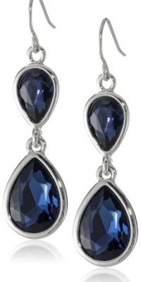 Kenneth Cole New York Marquis Stone Faceted Teardrop Gem Double Drop Earrings