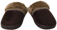 Isotoner Women's Microsuede Faux-Fur Chukka Clog Slipper