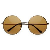 Designer Inspired Super Large Oversized Metal Round Circle Sunglasses