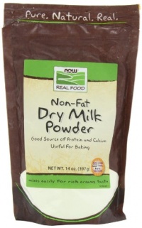 NOW Foods Non Fat Dry Milk Powder,  14 Ounce Bags (Pack of 4)