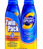 Coppertone Sport SPF 30 Continuous Spray Clear Twin Pack, 6-Ounce Cans