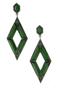 TRENDY FASHION DIAMOND SHAPE EPOXY STONE EARRING BY FASHION DESTINATION | (Green)