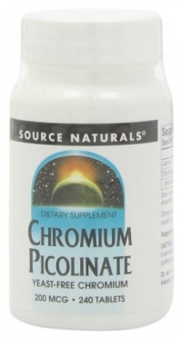 Source Naturals Chromium Picolinate, 200mcg, 240 Tablets (Pack of 2)