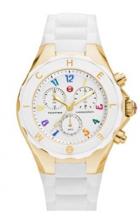 Michele Womens Tahitian Jelly Beans Chrono Silicone Watch MWW12F000043