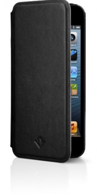 Twelve South SurfacePad for iPhone 5 - Ultra-slim luxury leather cover with display stand (jet black)