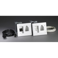 Datacomm 50-3323-WH-KIT Flat Panel TV Cable Organizer Kit with Power Solution - White