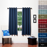 Navy Grommet Top Thermal Insulated Blackout Curtain 63 Length 1 Pair - GT