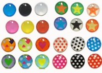 24 Pieces 3D Semi-circular Solid Colors, Polka Dots, Stars, Hearts Styles Home Button Stickers for iPhone 5 4/4s 3GS 3G, iPad 2, iPad Mini, iTouch Blue, Black, White, Red, Yellow, Pink