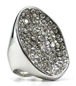 Encrusted with dazzling crystals, this cocktail ring from Alexis Bittar makes a striking accent to your look.