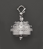 Inspired by Zen philosophy, this intricately detailed, polished finish sterling silver meditation bell from Paul Morelli jingles softly.