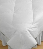 Diamonds are your new best friend! Unique diamond quilting keeps lofty, Hyperclean® Pacific Coast down from shifting, while 300-thread count Barrier Weave™ cotton keeps feathers from sneaking out. This deluxe comforter includes duvet cover loops to easily tie your duvet cover to the comforter. What's more, the Comfort Lock® border keeps more down on top of you, and less around the edges.