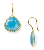 Coralia Leets' charming teardrop earrings feature gold wire framing faceted quartz.