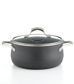 Two unique nonstick surfaces work together to seal in juicy flavor and effortlessly release food for a hassle-free experience from prep to cleanup. Heavy-gauge, hard-anodized aluminum and a domed tempered glass lid create incredibly tender and moisture-rich meals. Lifetime warranty.