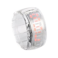 HDE Stylish Petite Women's Lava Clear and Silver LED Bracelet Watch