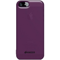 Amzer Soft Gel TPU Gloss Skin Fit Case Cover for Apple iPhone 5 (Fits All Carriers) - 1 Pack - Skin - Retail Packaging - Translucent Purple