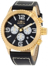 Invicta Men's 1428 II Collection Chronograph Black Dial Leather Watch