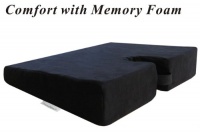 Large Medium-FIRM Wellness Seat Cushion (Size: 18 x 14 x 1-3/4 to 3-1/2. Color: Black)