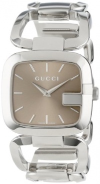 Gucci Women's YA125402 G-Gucci Medium Brown Dial Steel Bracelet Watch