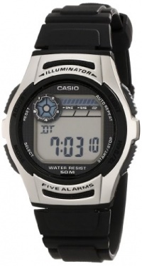 Casio Men's W213-1AVCF Basic Black and Silver Digital Watch