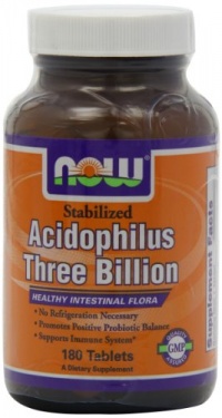 Now Foods Stable Acidophilus 3 Billion, Tablets, 180-Count