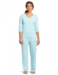 Dearfoams Women's Sweetheart V-Neck Pajama