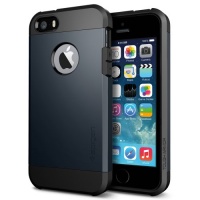 SPIGEN SGP SGP10490 Tough Armor Case for iPhone 5/5S - Carrying Case - Retail Packaging - Metal Slate