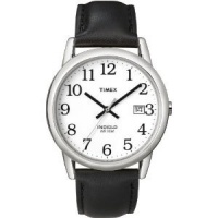 Timex Men's T2H281 Easy Reader Black Leather Strap Watch