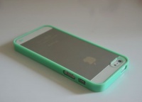 Mint Green Lovely Soft Trim Ultra High Clear Back Hard Cover Bumper Case for iPhone 5 5G