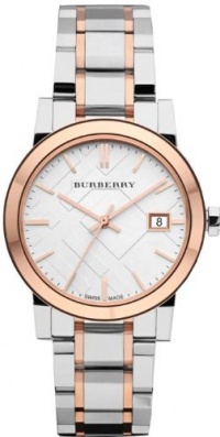 Burberry Women's BU9105 Large Check Two Tone Stainless Steel Bracelet Watch