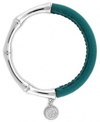 Jessica Simpson Bracelet, Silver-Tone Bamboo Blue Stretch Bracelet