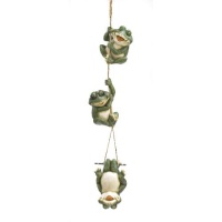 Gifts & Decor Frolicking Frogs Hanging Garden Sculpture Decorative