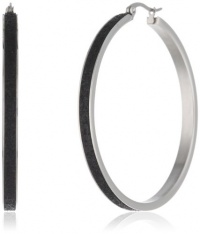 Stainless Steel Glitter Inlay Hoop Earrings