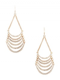 G by GUESS Women's Gold-Tone Rhinestone Chandelier Earrings, GOLD