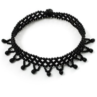 Black Acrylic Bead Flex Fancy Dress Party Choker