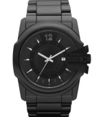 Become the bad guy in this blacked out, edgy watch from Diesel.