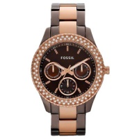 Fossil Women's ES2955 Stainless Steel Analog Brown Dial Watch