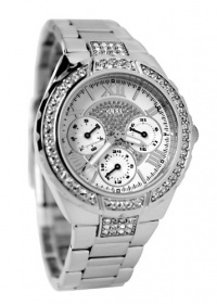 GUESS U0111L1 Silver-Tone Sparkling Watch