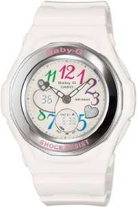 Casio Women's White Baby-G Shock Analog Digital Strap