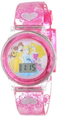 Disney Kids' PN1009 Princess Digital Dial Pink Jelly Strap Watch