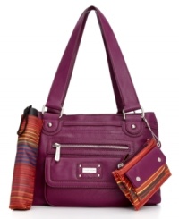 Crave color? Satisfy your yearning with this take-anywhere tote from Tyler Rodan that adds an eye-catching accent to any ensemble. Outfitted with plenty of pockets to stash all the essentials, it includes a matching coin purse and portable umbrella.