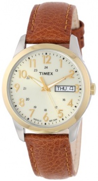 Timex Men's T2N105 Elevated Classics Dress Brown Leather Strap Watch